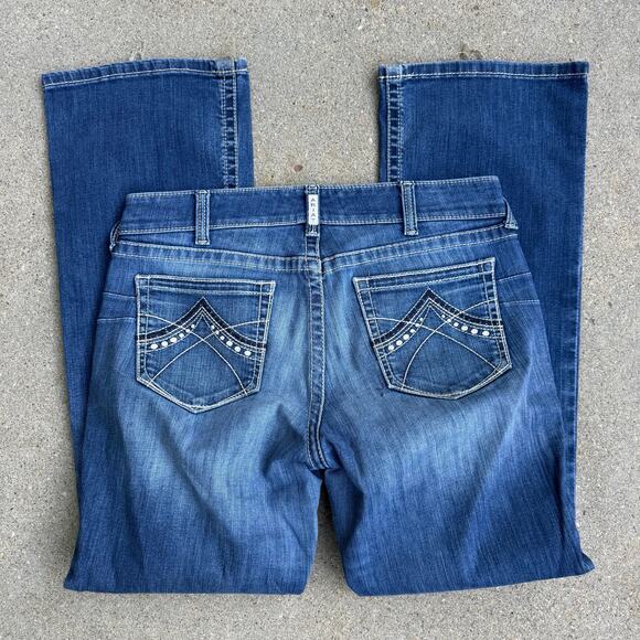 Ariat REAL 32L Spitfire Mid Rise Stretch Original Boot Cut Jeans 10011683 - Picture 1 of 9